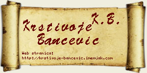 Krstivoje Bančević vizit kartica